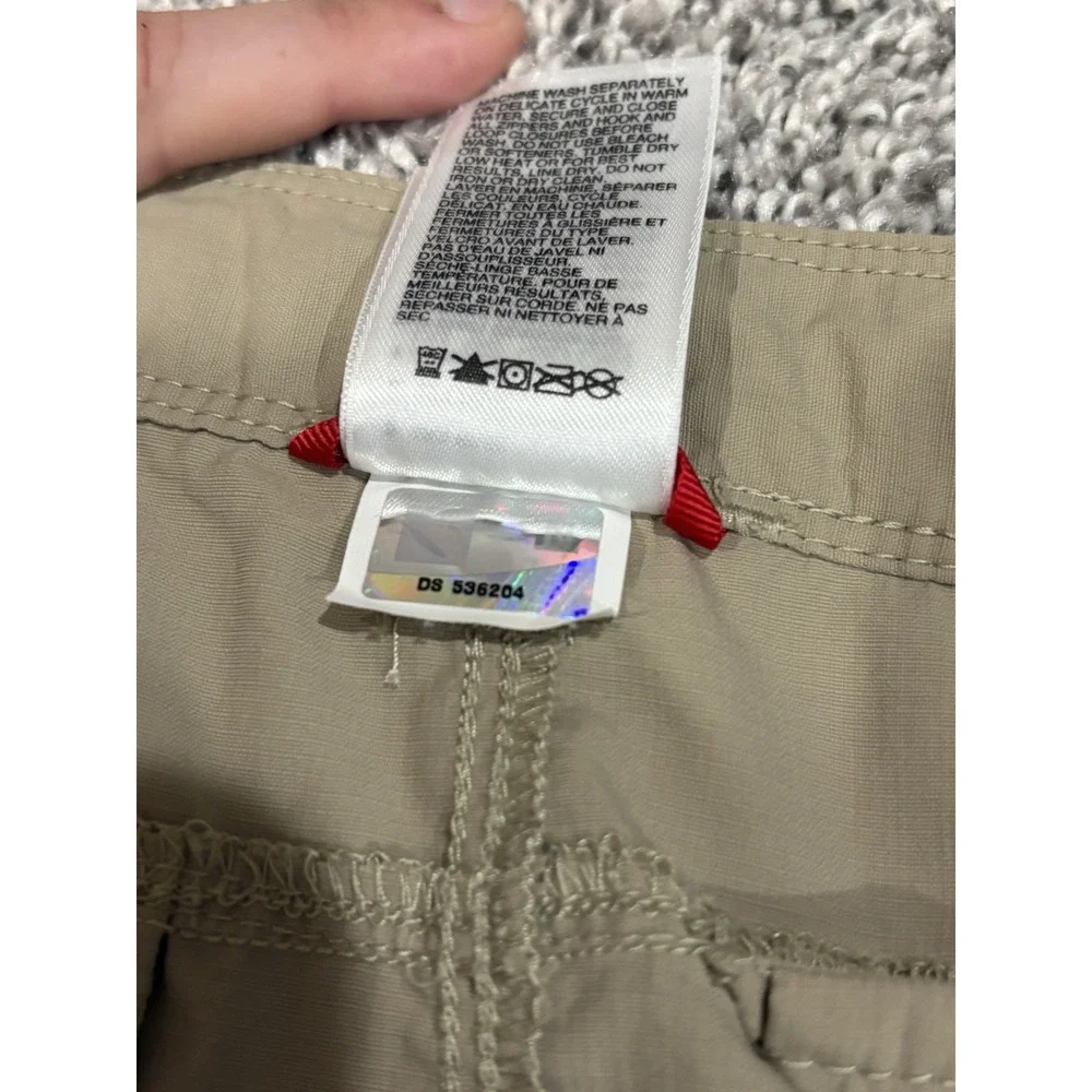 The North Face Mens Convertible Hiking Pants Khaki Tan Zip Off Ripstop Cargo